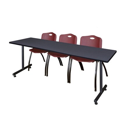 Kobe Rectangle Training Table, 84" W, 29" H, Laminate Top, Gray MKTRCT8424GY47BY
